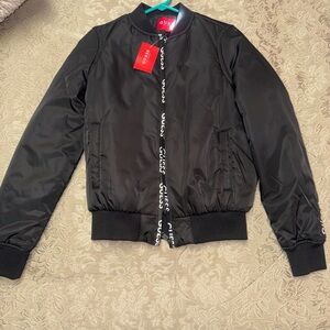 GUESS Women's Sleek Black Bomber Jacket